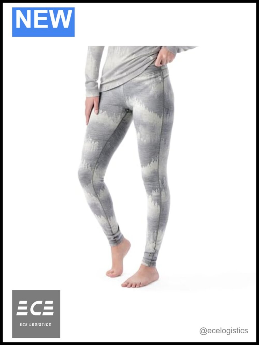 Merino Wool Thermal Base Layer Leggings Slim Fit Mid Rise Outdoor